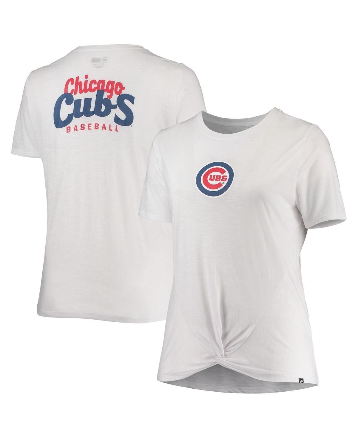 Women's New Era White Chicago Cubs Plus Size 2-Hit Front Knot T-Shirt, Size: 3XL Product Image