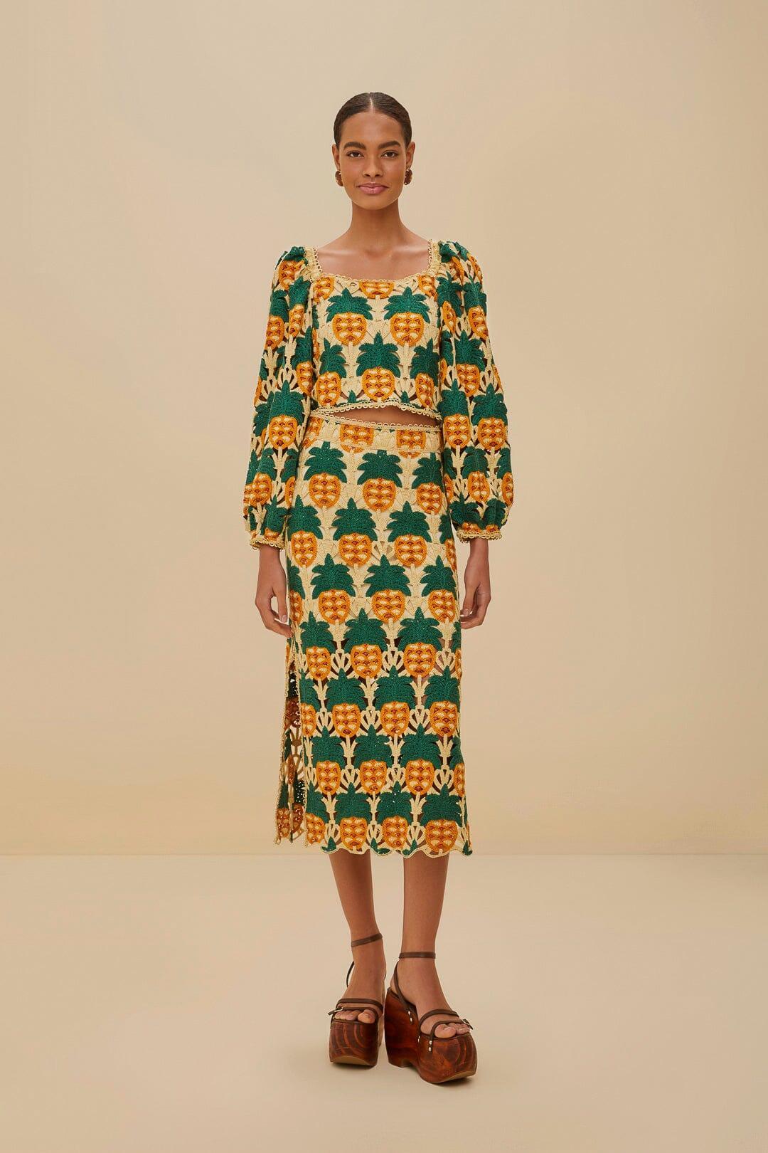 Sand Pineapple Crochet Top Product Image