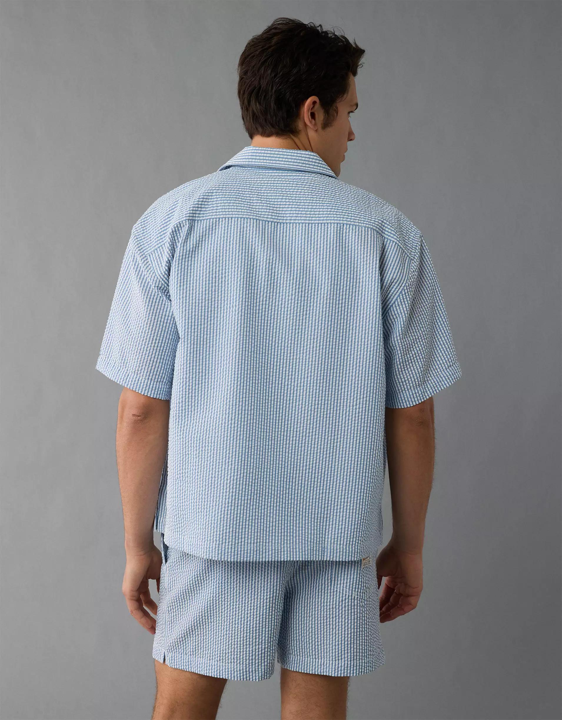 AE Poolside Striped Button-Up Shirt Product Image