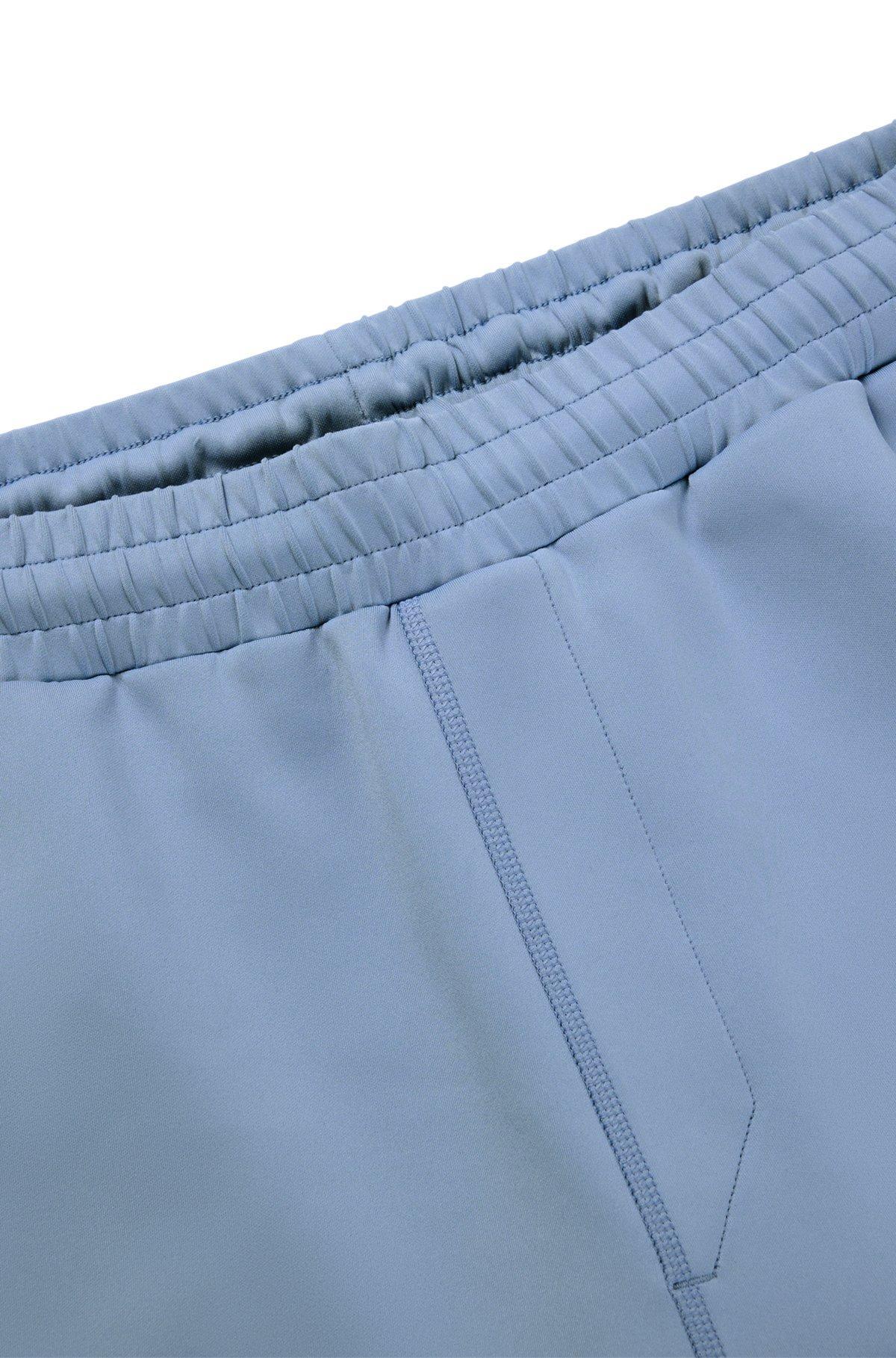 BOSS - Active stretch shorts with decorative reflective details - Light Blue Product Image