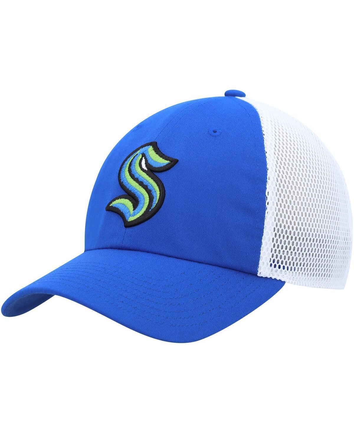 Mens adidas Blue Seattle Kraken Color Pop Trucker Adjustable Hat Product Image