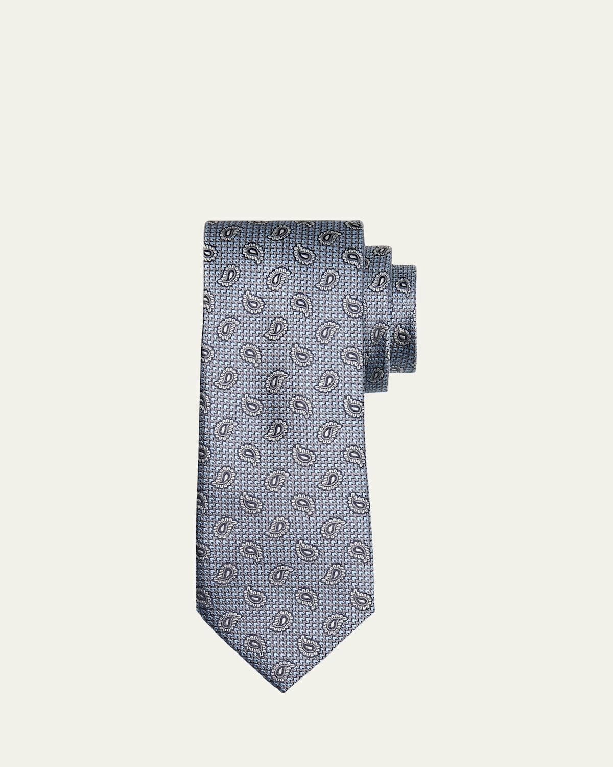 Mens Paisley Jacquard Silk Tie Product Image