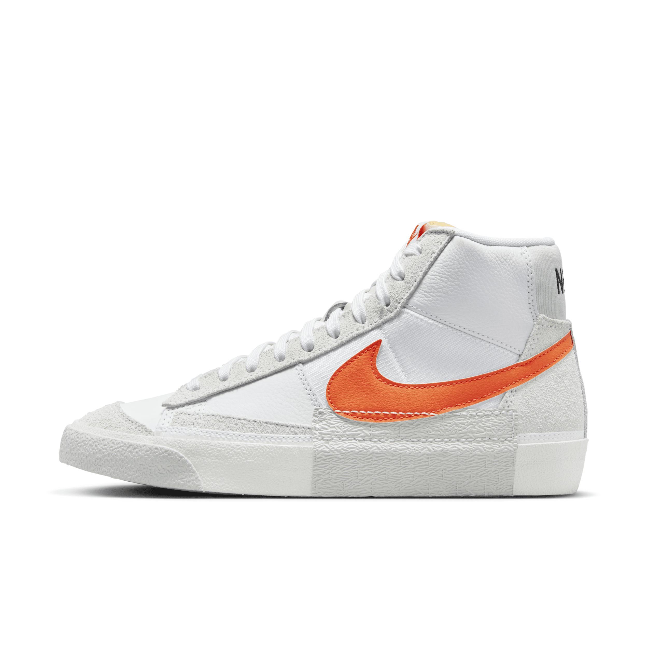 Nike Mens Blazer Mid 77 - Basketball Shoes White/Safety Orange/Sail Product Image