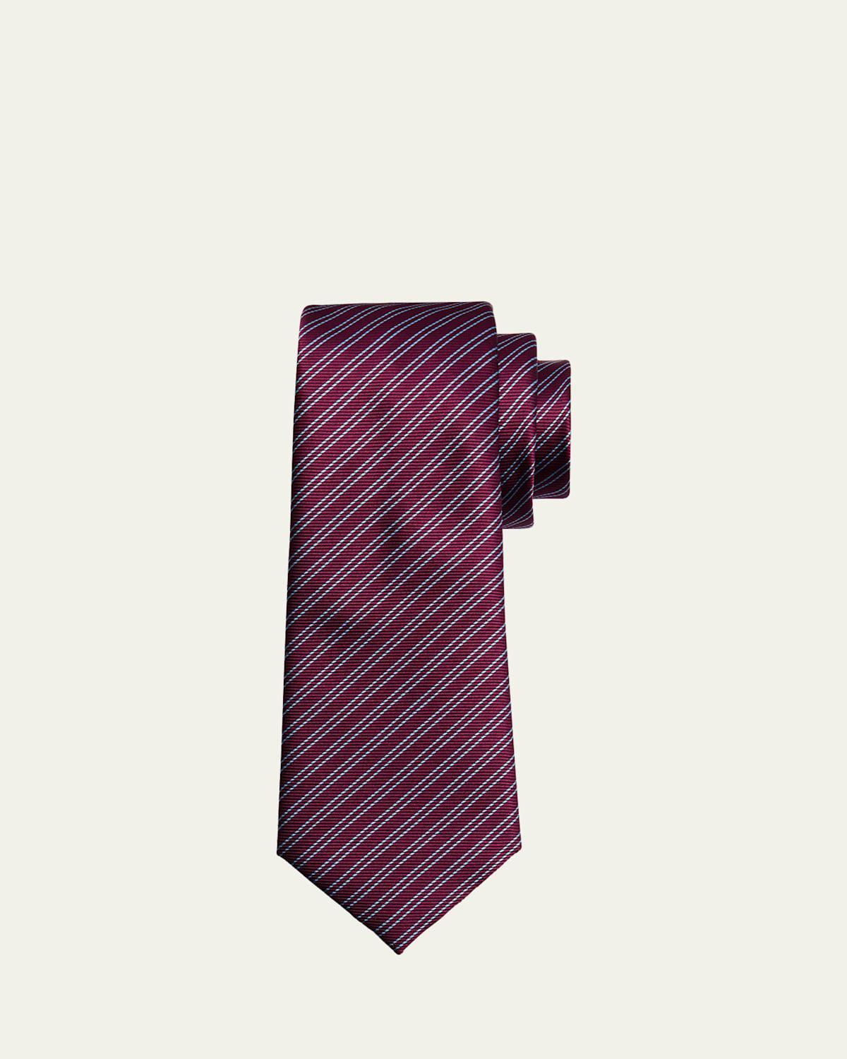 Mens Silk Diagonal Striped Tie Product Image