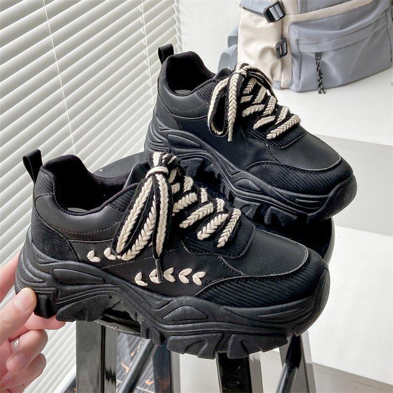 Platform Lace Up Sneakers Product Image