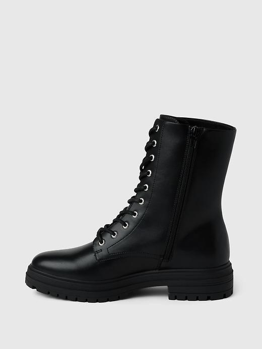 Vegan Leather Moto Boots Product Image