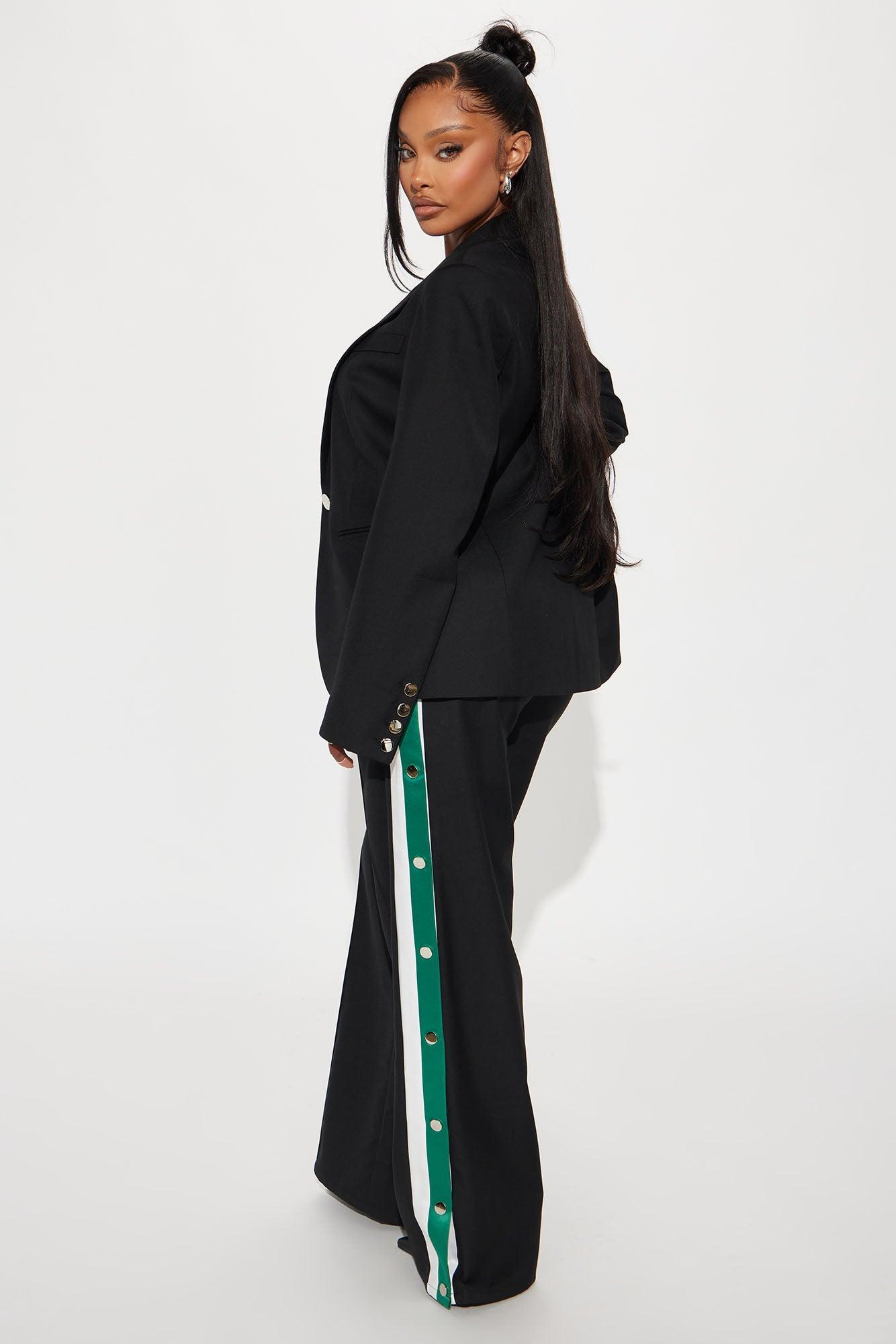 On A Deadline Blazer Pant Set - Black Product Image