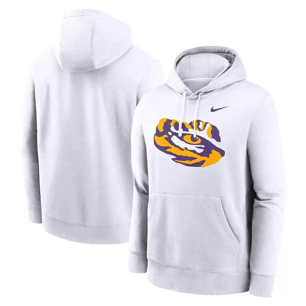Men's Nike White LSU Tigers Primetime Alternate Logo Club Fleece Pullover Hoodie,  Product Image