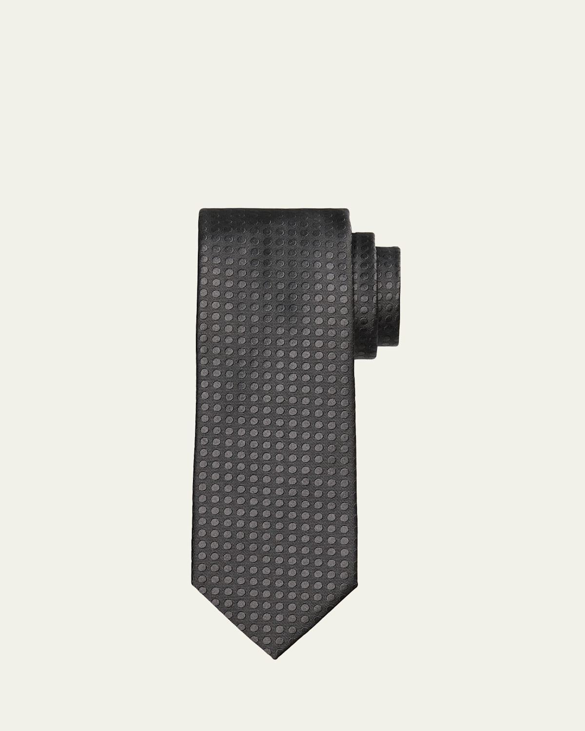 Mens Tonal Polka Dot Mulberry Silk Tie Product Image