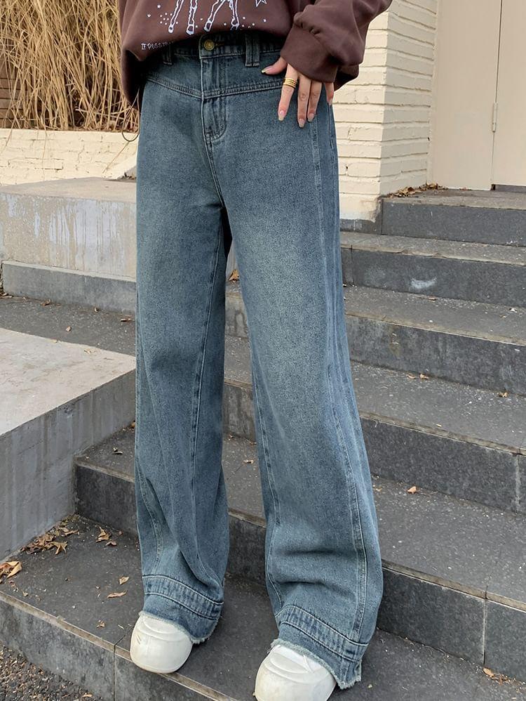 Plus Size High Rise Wide Leg Jeans Product Image