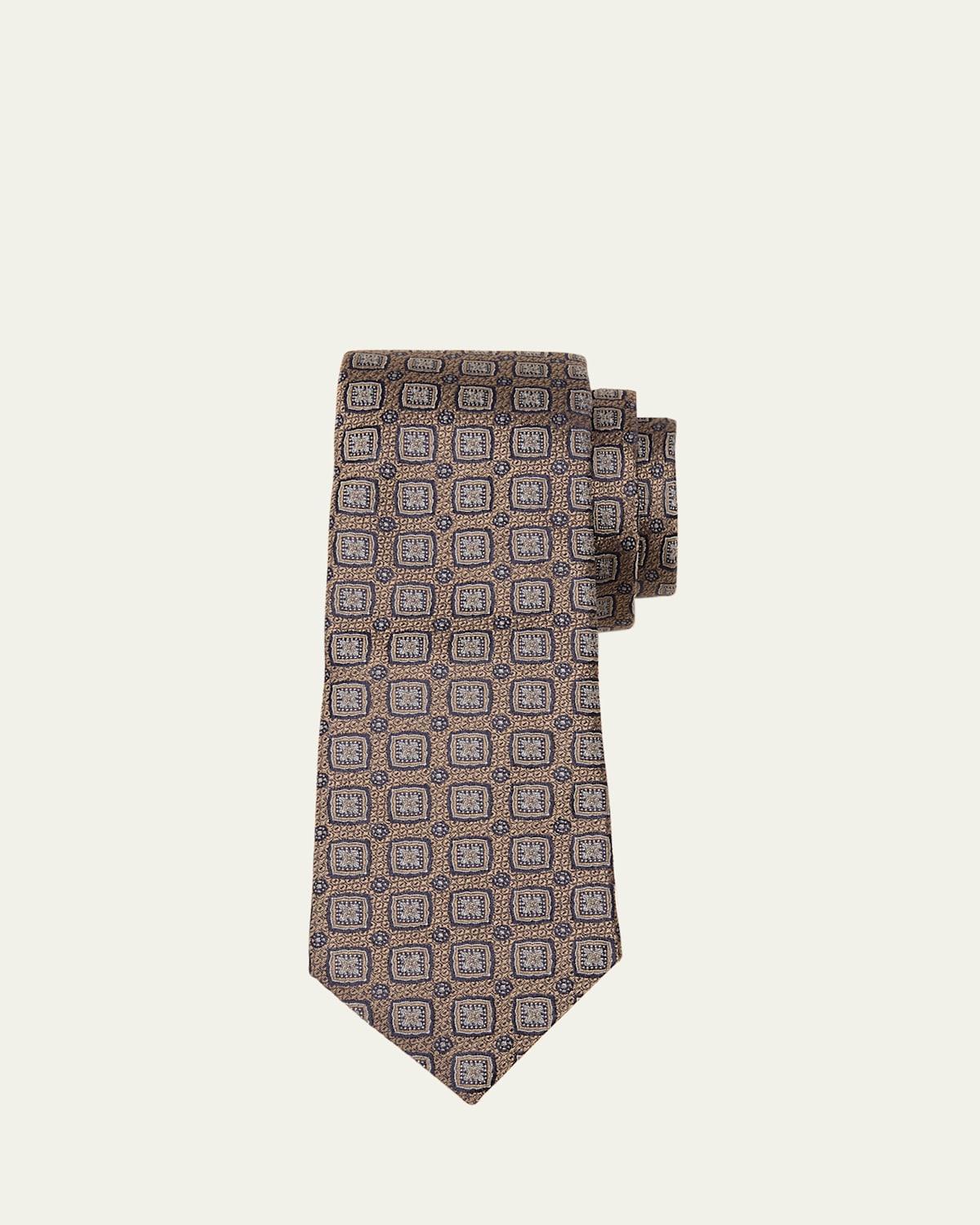 Men's Silk-Cotton Geometric Tie Product Image