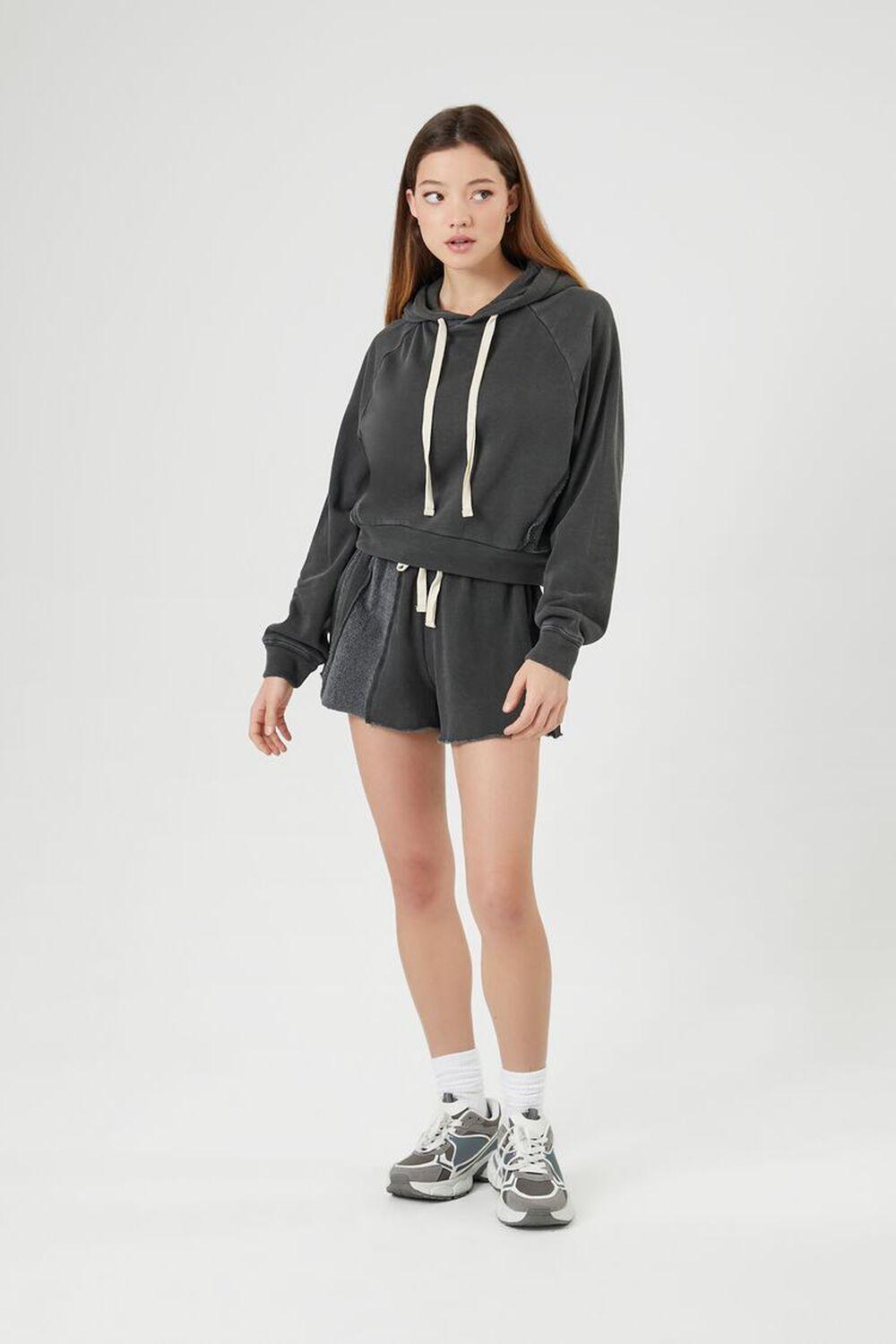 Reworked Fleece Raglan Hoodie | Forever 21 Product Image