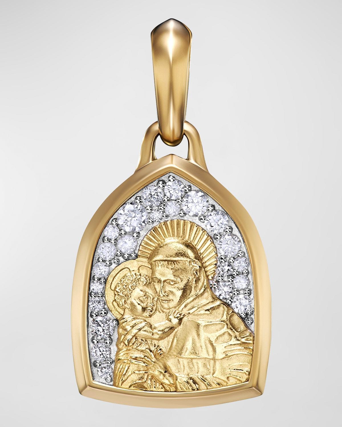 David Yurman 18K Yellow Gold St. Anthony Amulet with Pave Diamonds Product Image