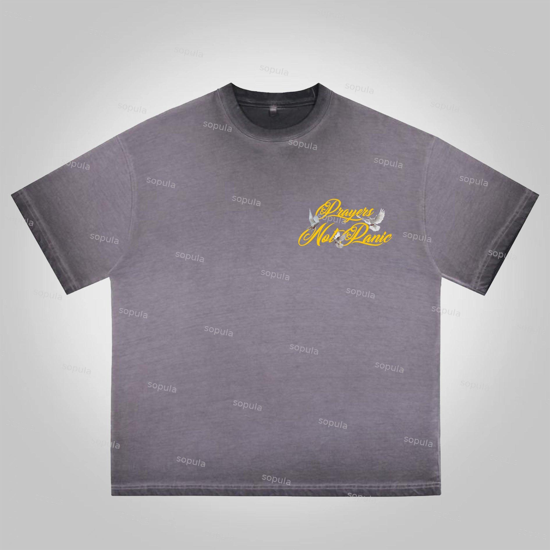 Sopula Prayers God Will Be By Your Side Printed Graphics Washed Cotton T-Shirt Product Image