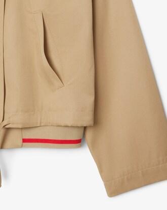 Oversized Polo Collar Twill Jacket Product Image
