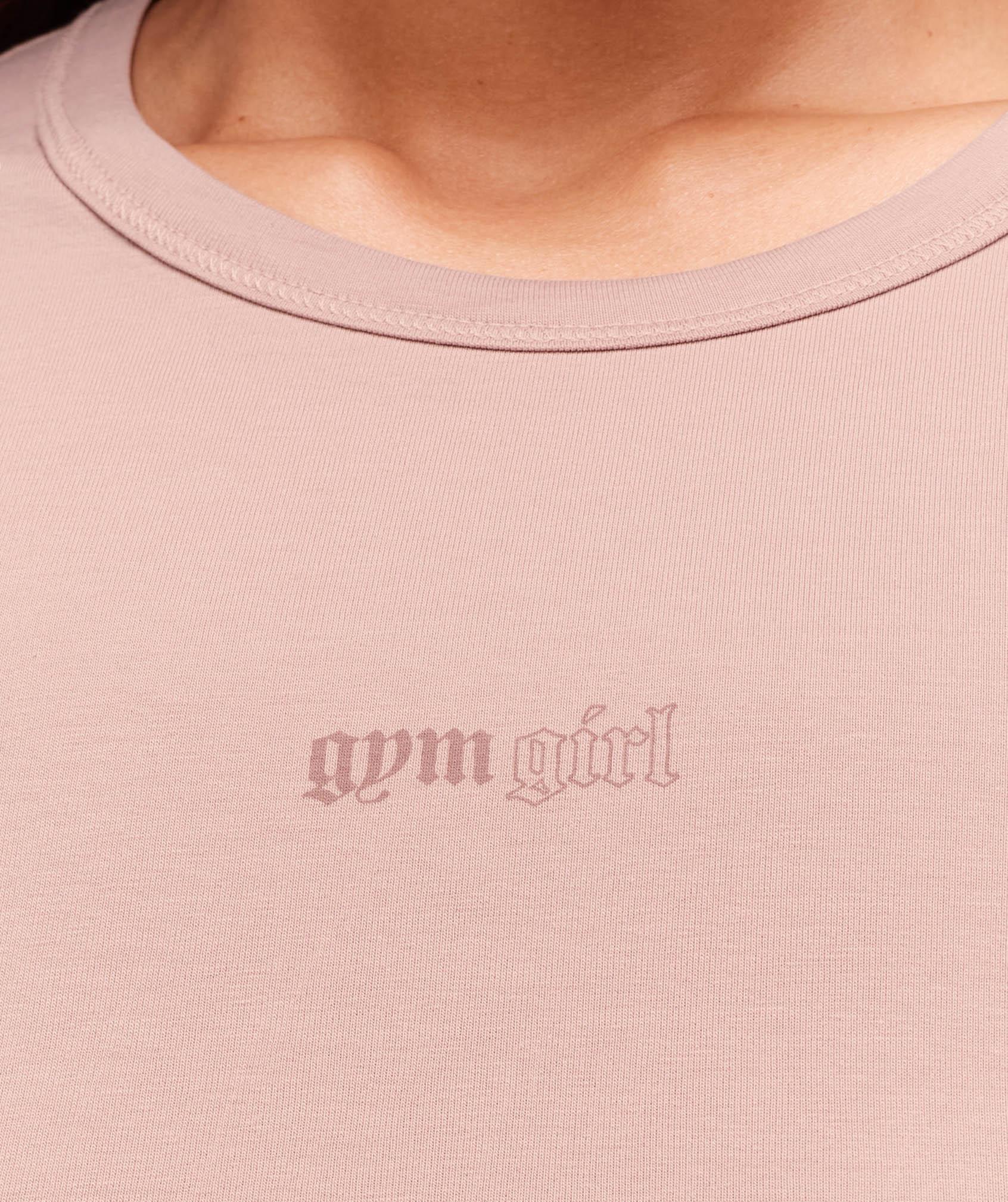 Gymshark Cotton Graphic Midi T-Shirt - Muted Pink Female Product Image