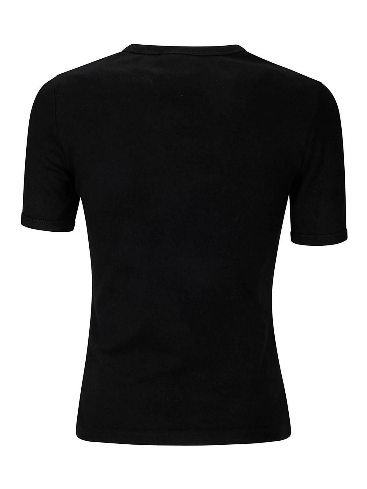 COURRÈGES Signature Contrast T-shirt In Black Product Image