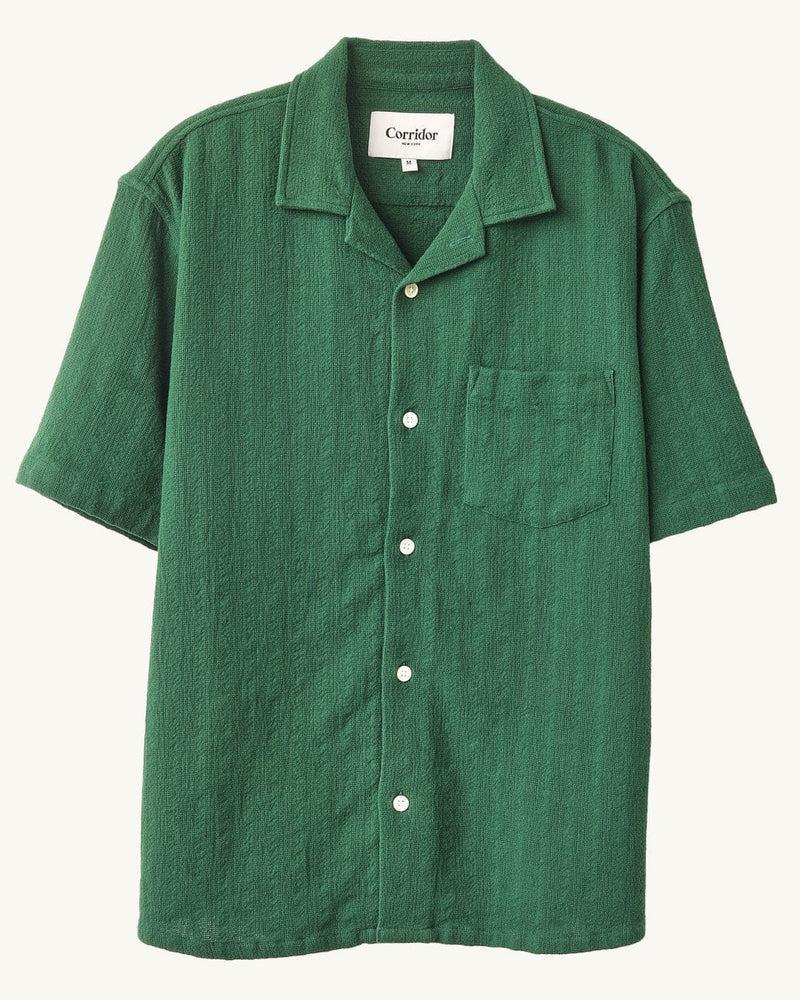 Basket Weave Stripe SS Camp - Blue Product Image