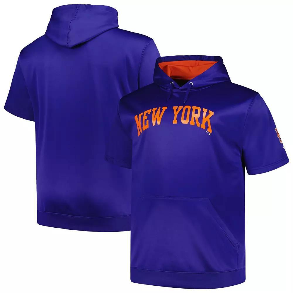Men's Profile Royal New York Mets Big & Tall Contrast Short Sleeve Pullover Hoodie,  Product Image