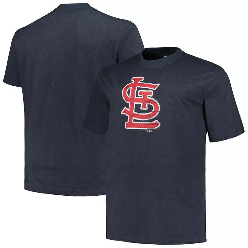 Men's Profile Heather Navy St. Louis Cardinals Big & Tall Weathered Logo T-Shirt, Size: 2XLT, Blue Product Image