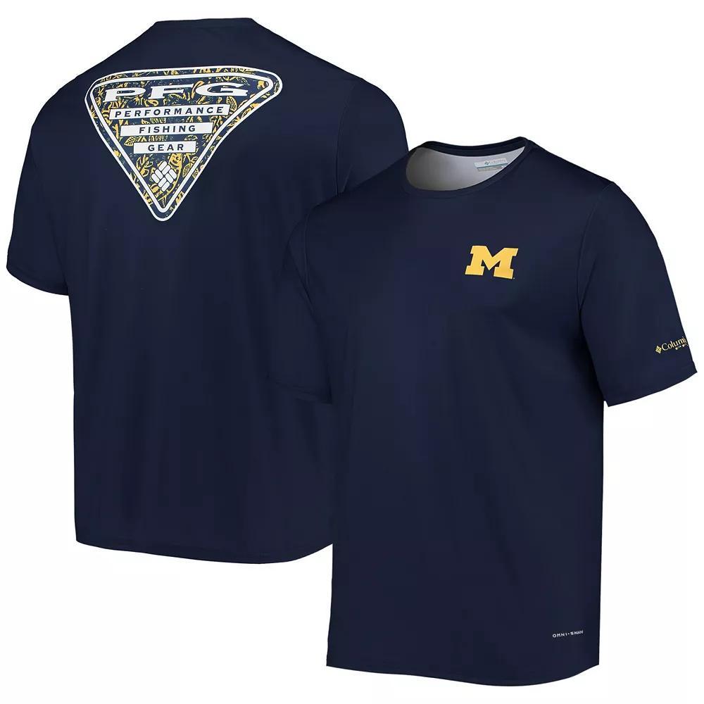 Men's Columbia Navy Michigan Wolverines Terminal Tackle Omni-Shade T-Shirt, Size: Large, Blue Product Image
