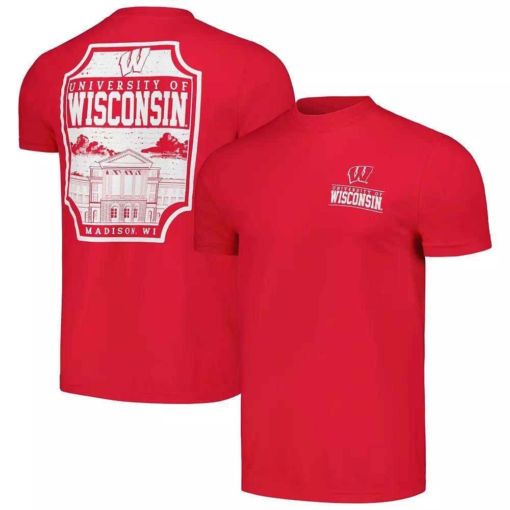 Men's Red Wisconsin Badgers Campus Badge Comfort Colors T-Shirt,  Product Image
