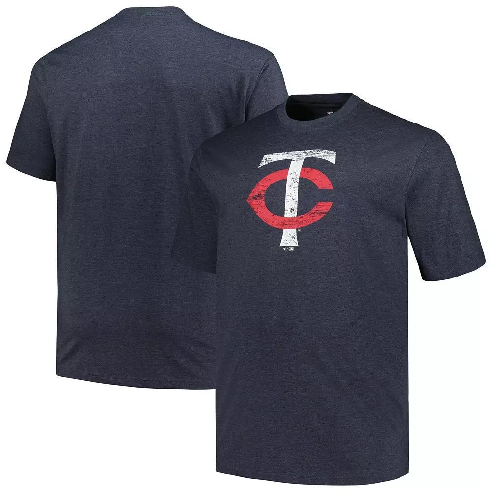 Men's Profile Heather Navy Minnesota Twins Big & Tall Weathered Logo T-Shirt,  Product Image
