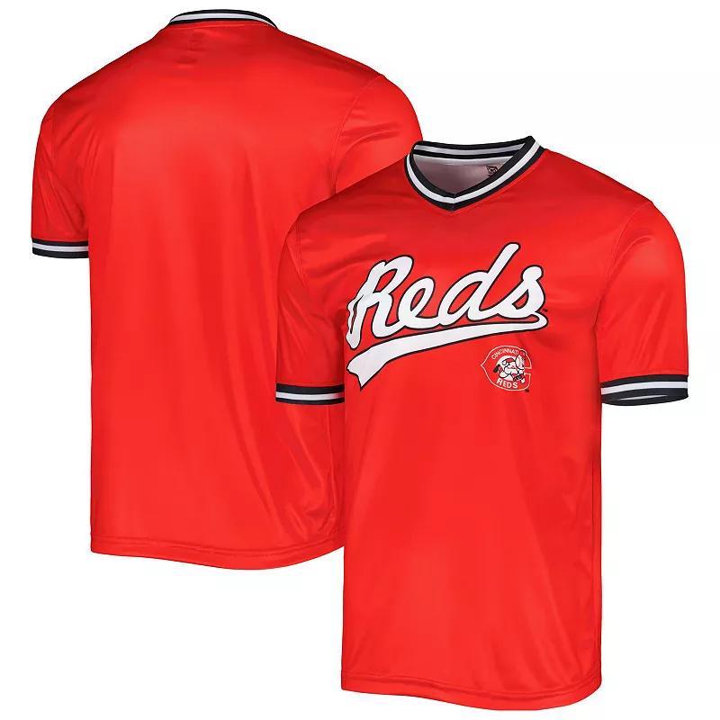 Mens Stitches Red Cincinnati Reds Cooperstown Collection Team Jersey Product Image