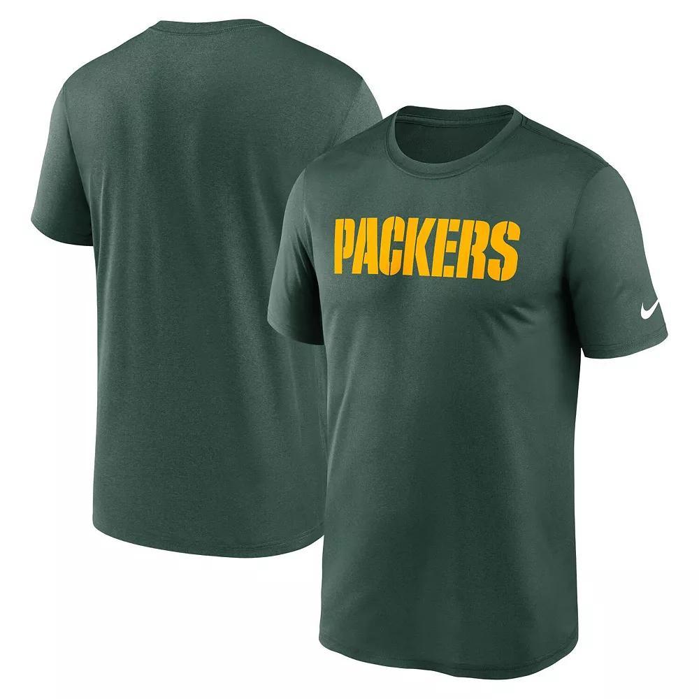 Men's Nike Green Green Bay Packers Primetime Legend Wordmark Performance T-Shirt,  Product Image