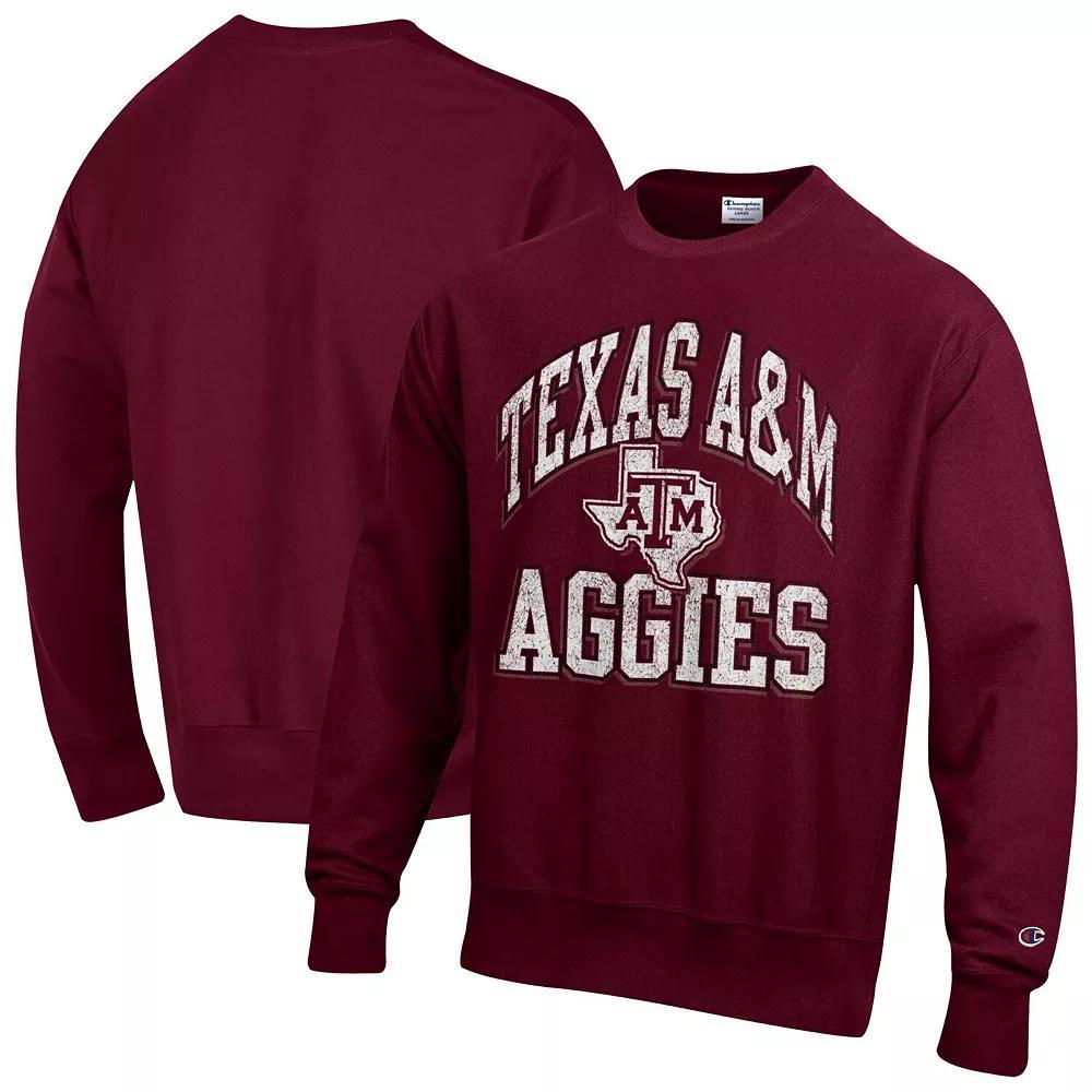 Men's Champion Maroon Texas A&M Aggies Vault Late Night Reverse Weave Pullover Sweatshirt, Size: 2XL, Red Product Image