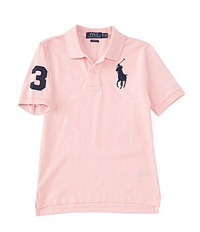 Boys Big Pony Mesh Knit Polo, Size S-XL Product Image