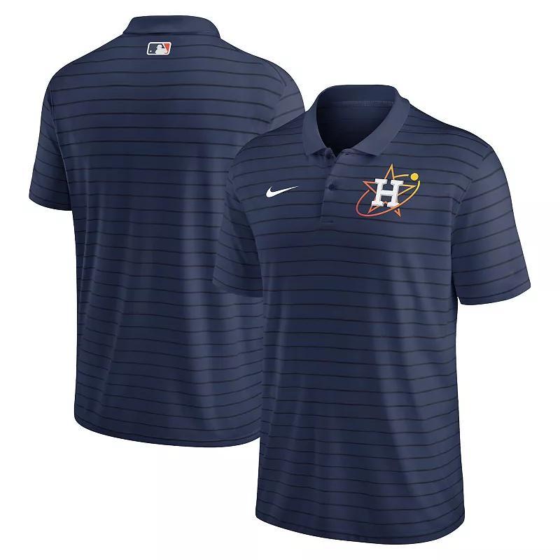 Mens Nike Navy Atlanta Braves Authentic Collection Victory Striped Performance Polo Shirt Product Image