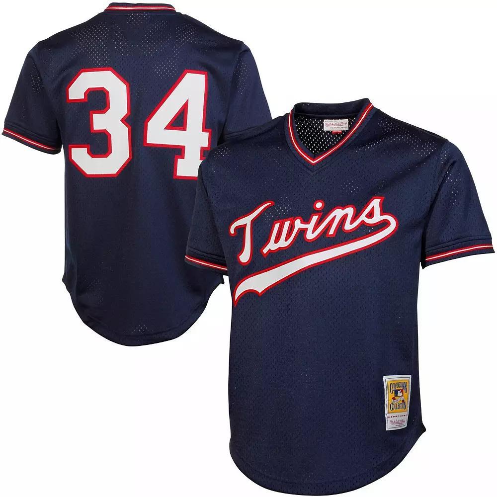 Mens Mitchell & Ness Kirby Puckett Minnesota Twins 1985 Authentic Cooperstown Collection Mesh Batting Practice Jersey Blue Product Image