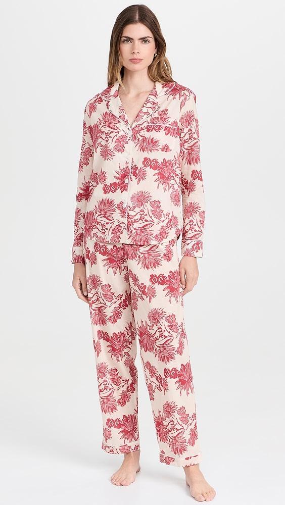 Desmond & Dempsey Long PJ Set Cactus Flower Print | Shopbop Product Image