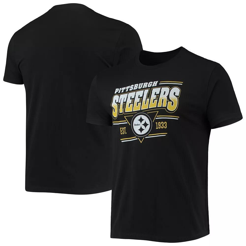 Men's Junk Food Black Pittsburgh Steelers Throwback T-Shirt, Size: Medium Product Image