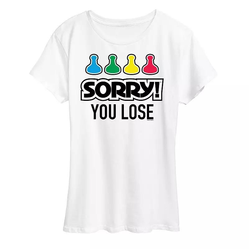 Women's Sorry You Lose Tee Graphic Tee by Hasbro, Size: Small, White Product Image