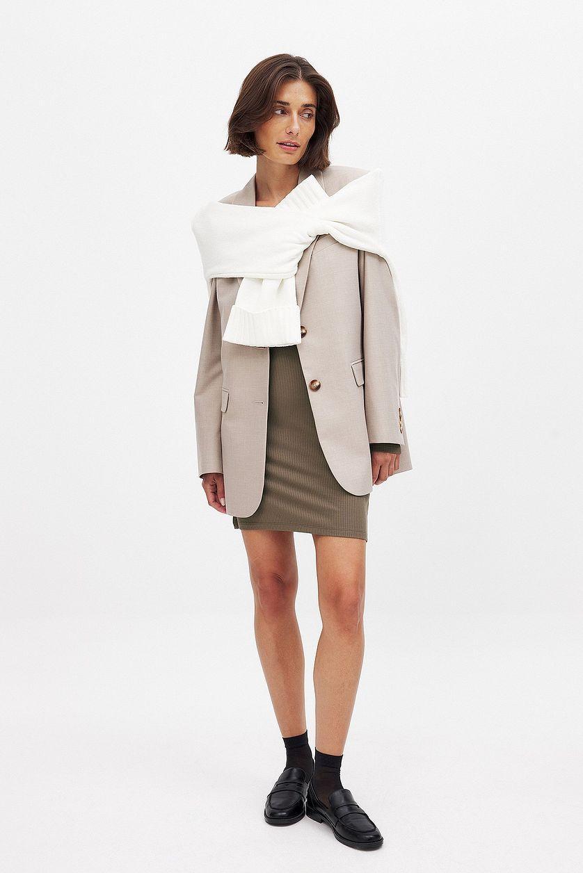 Square Neck Rib Mini Dress Product Image