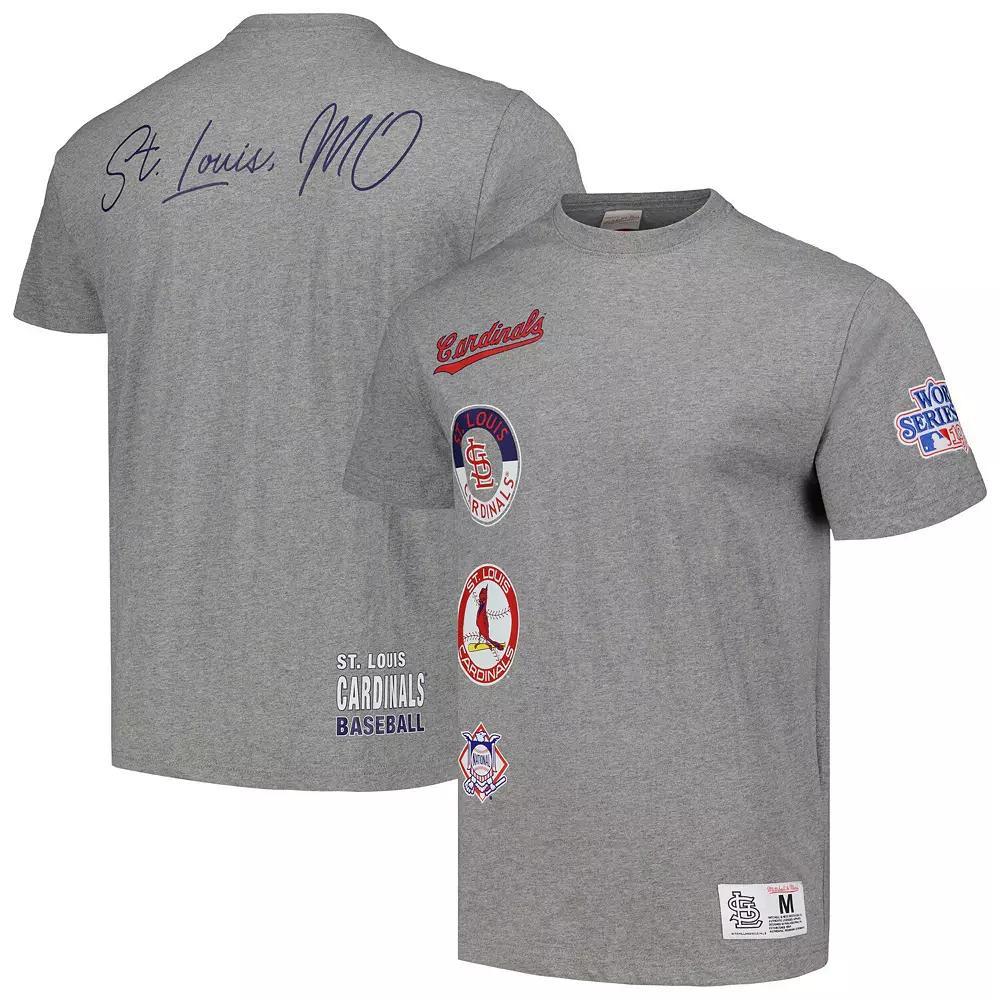 Men's Mitchell & Ness Heather Gray St. Louis Cardinals Cooperstown Collection City Collection T-Shirt, Size: Large, Grey Product Image