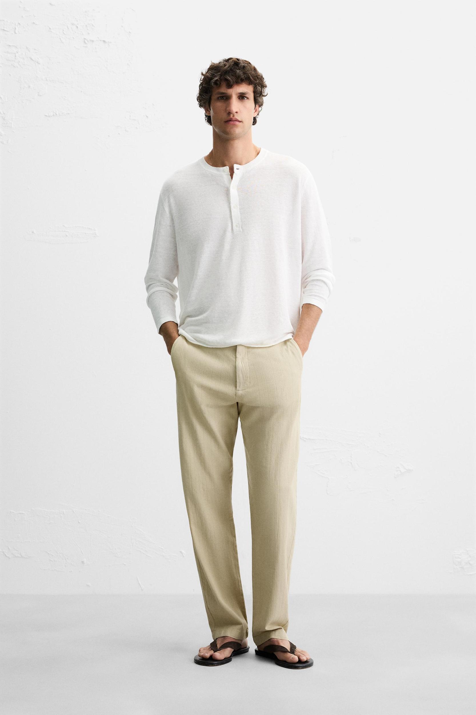 TEXTURED CHINO PANTS Product Image
