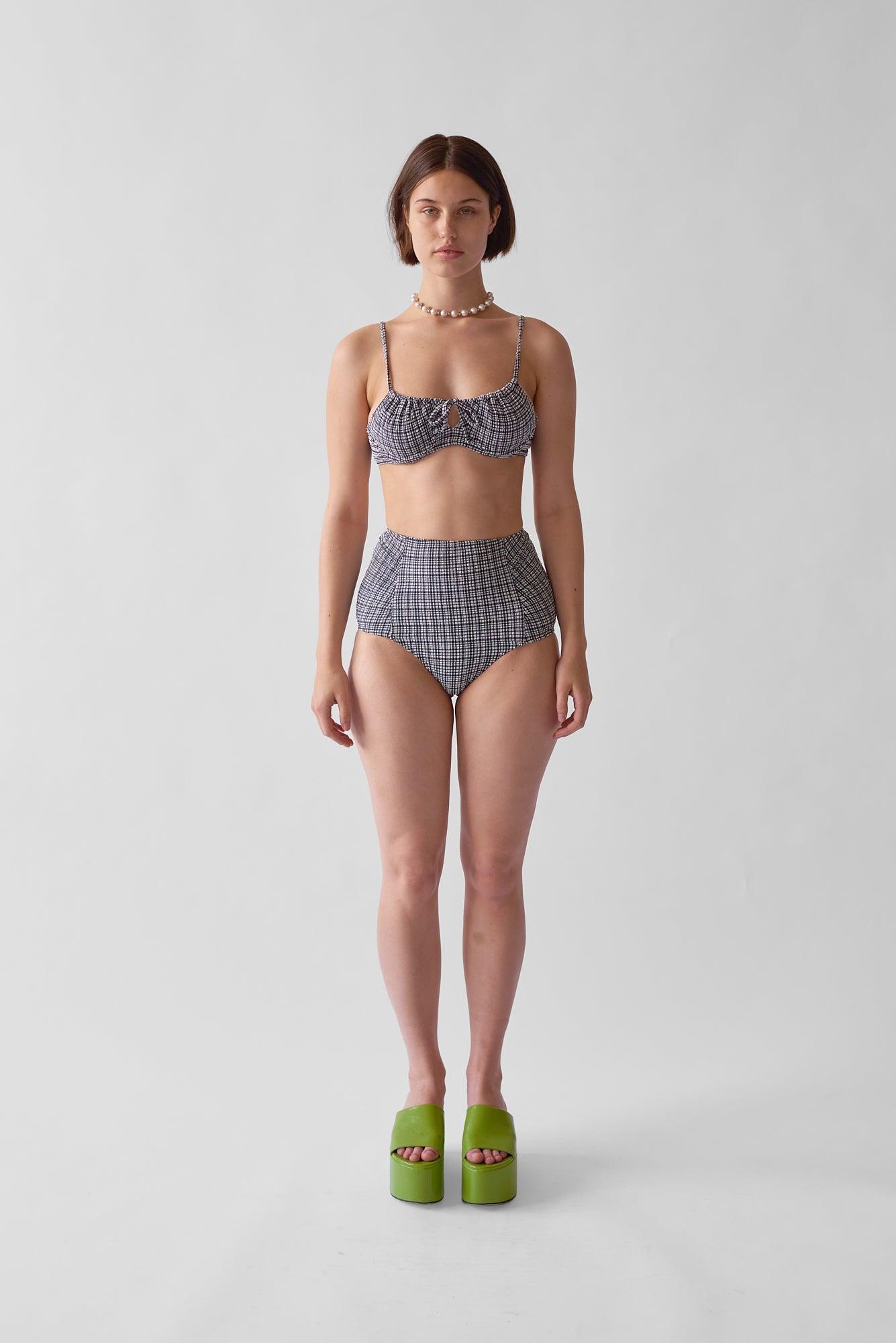 Neve Bikini Top - Graphic Gingham Product Image