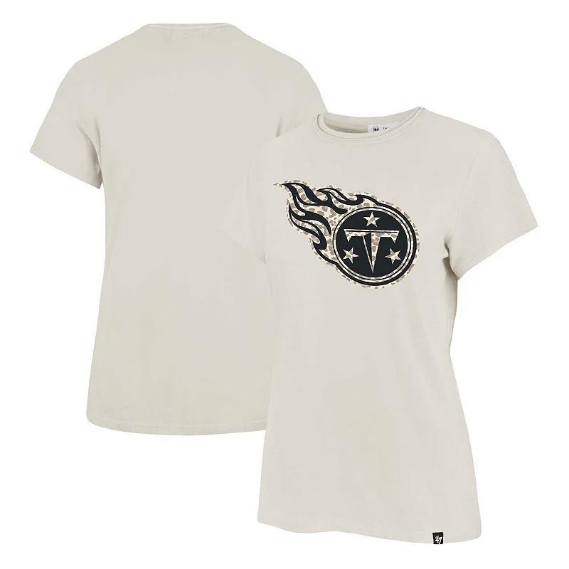 Women's '47 Cream Tennessee Titans Panthera Frankie T-Shirt, Size: 2XL, Beige Product Image