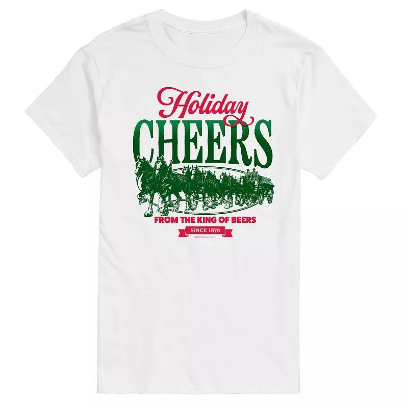 Men's Budweiser Clydesdales Holiday Cheers Graphic Tee, Size: Large, White Product Image