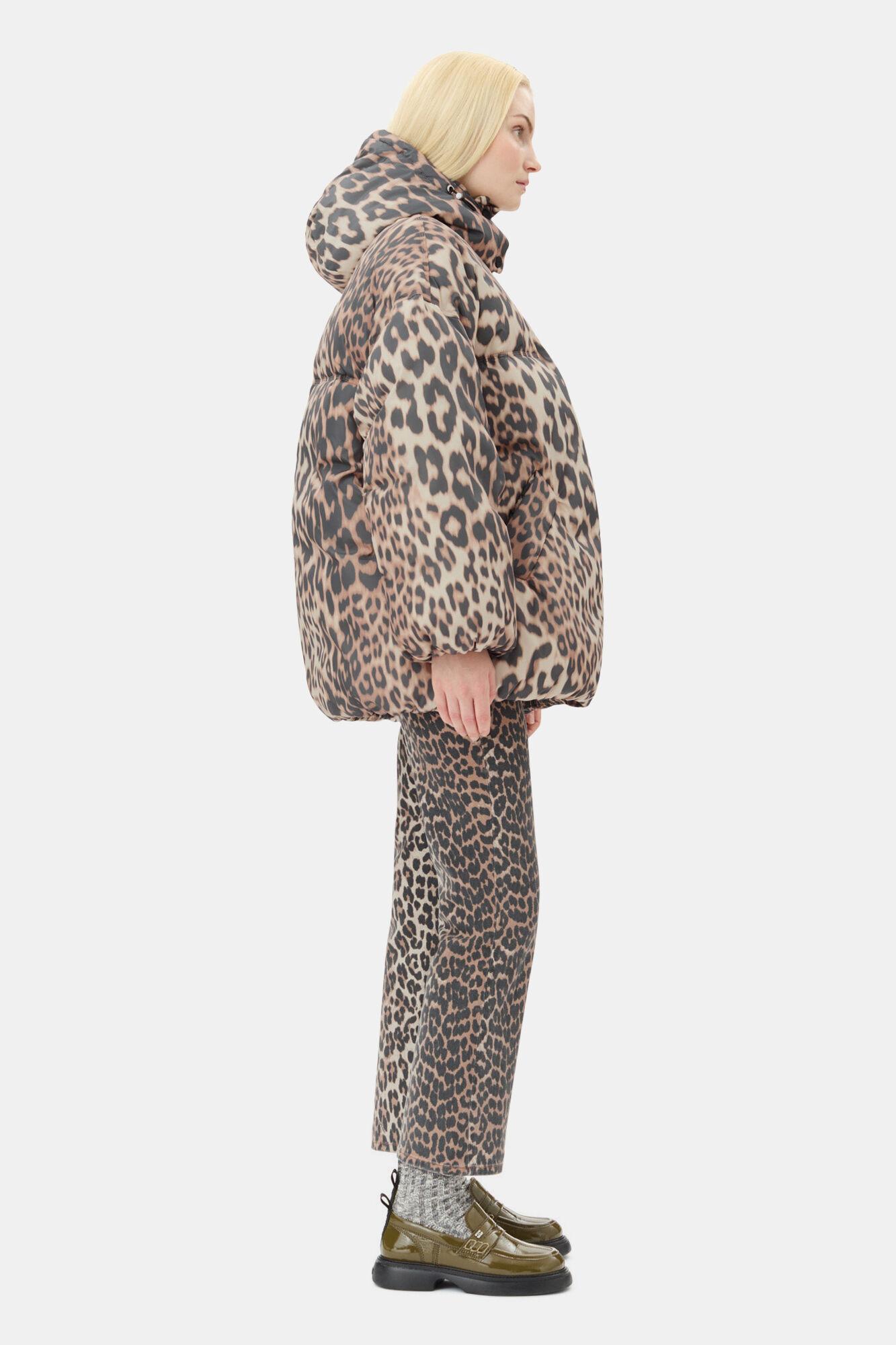 Leopard Midi Puffer Jacket Product Image