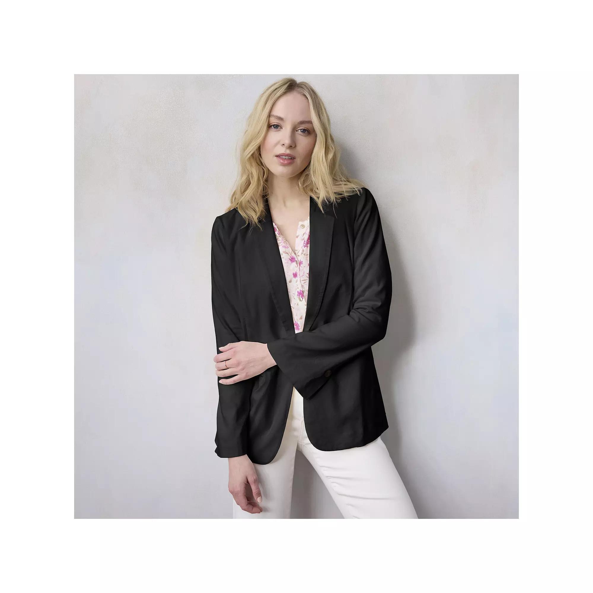 Women's LC Lauren Conrad Notch Collar 1-Button Blazer Jacket,  Product Image