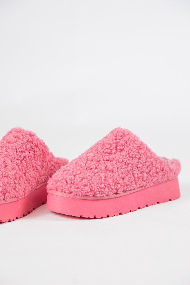 Tilly Pink Sherpa Platform Slipper SALE Product Image