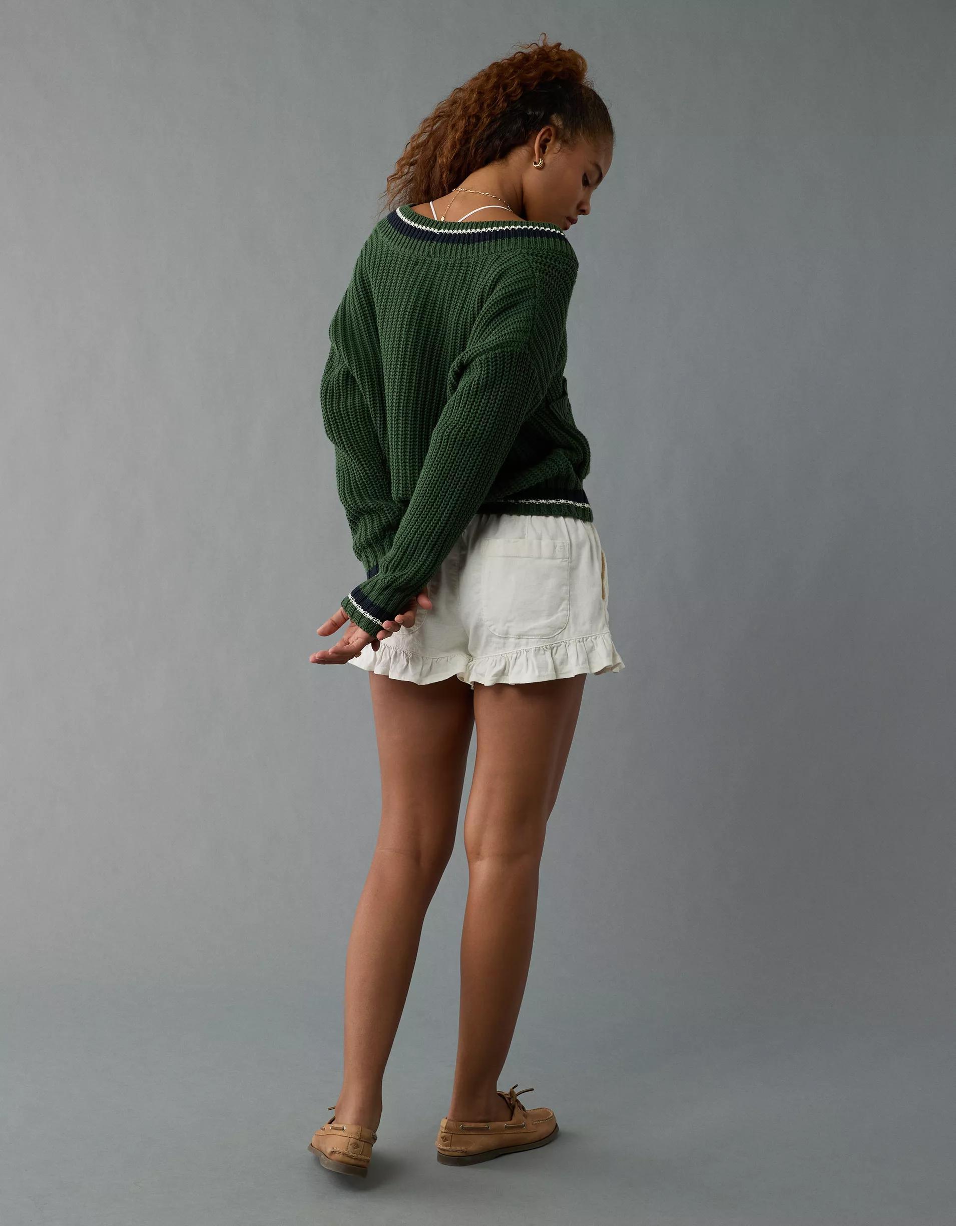 AE Tipped Button-Up Cardigan Product Image