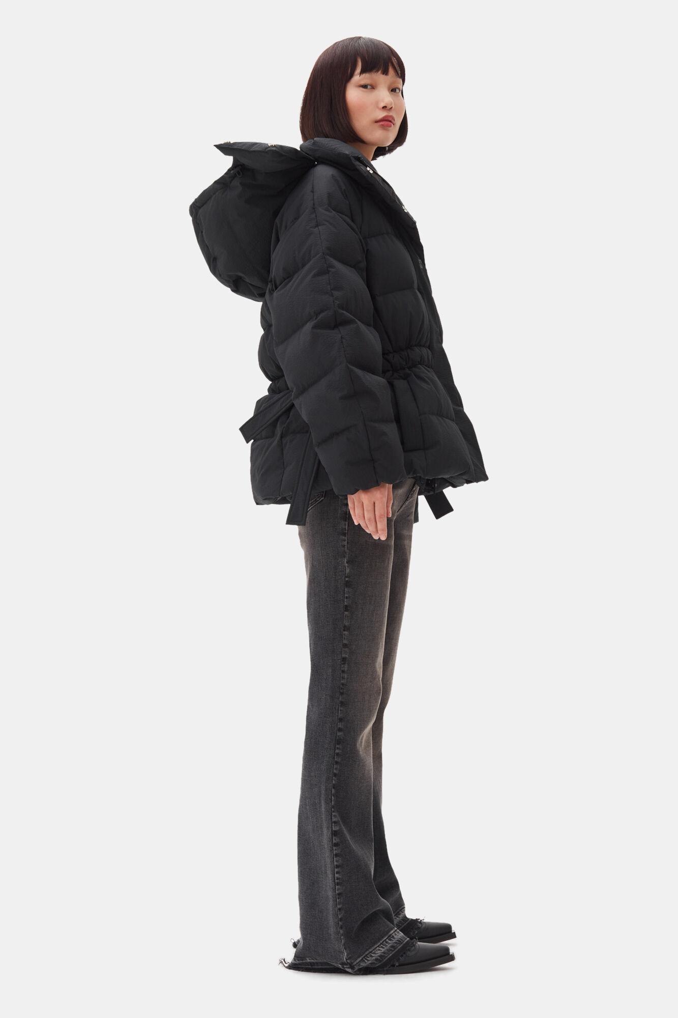 Black Tech Oversized Puffer Jacket Product Image