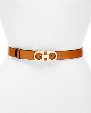 Salvatore Ferragamo Womens Gancini Slim Reversible Leather Belt Product Image