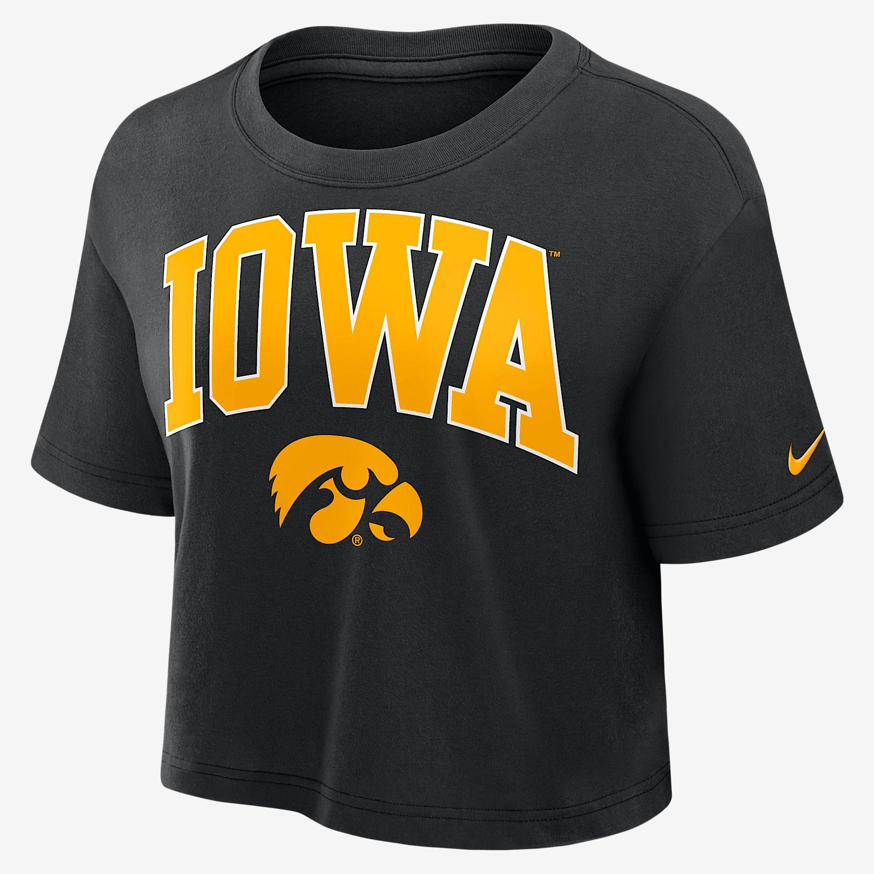 Iowa Athletic Prep Arch Women's Nike Dri-FIT College Cropped T-Shirt Product Image