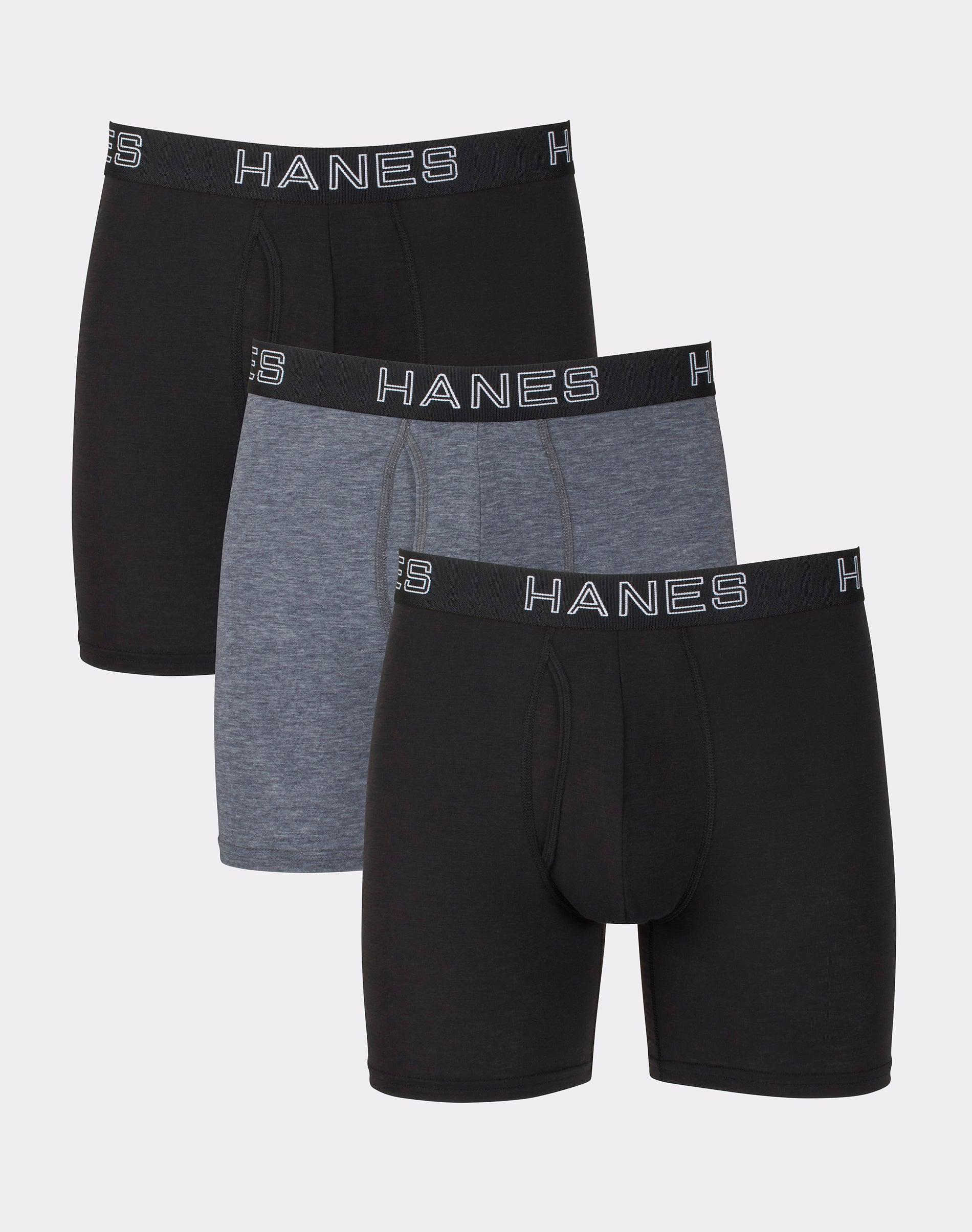 Big & Tall Hanes Ultimate 3-Pack Big Men's Comfort Flex Fit Total Support Pouch Boxer Briefs, Size: 3XB, Black Gray Product Image